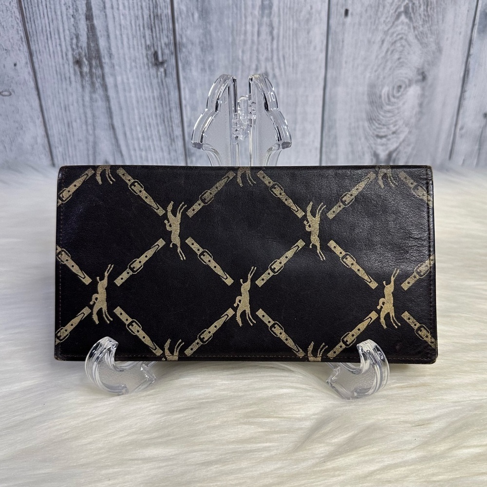 LONGCHAMP vintage cheque and passport holder wallet